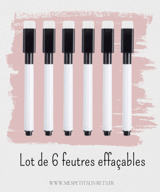 Lot de 6 feutres effaçables