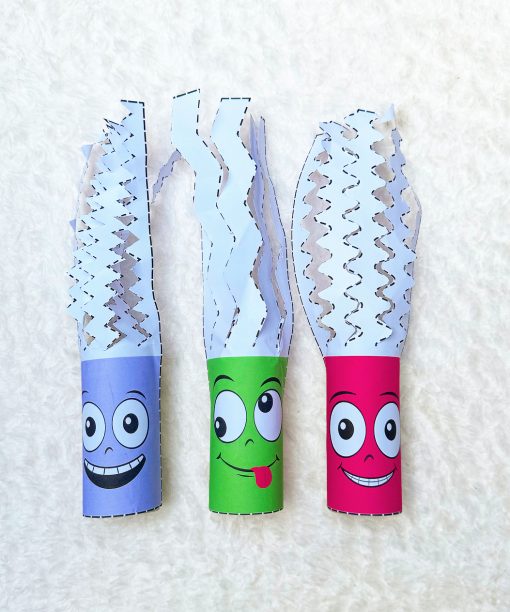 Les rouleaux rigolos - activité découpage enfant à imprimer