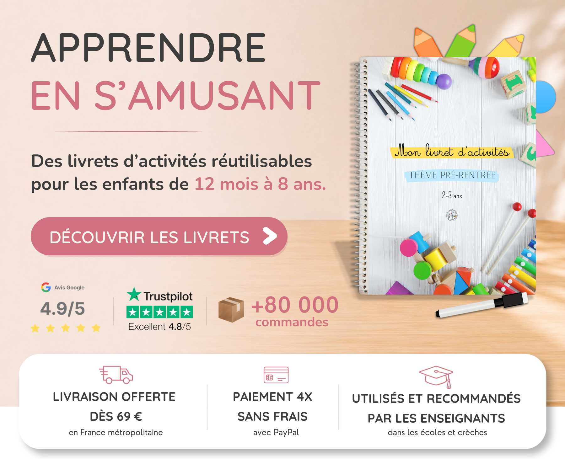 Livret d’activités Mes Petits Livrets, thème pré-rentrée